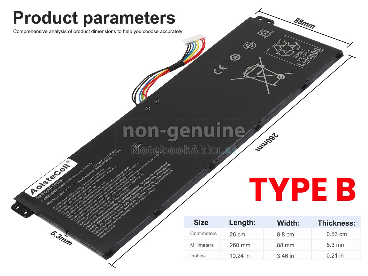 Akku für Acer Chromebook 314 CB314-1H-P0S6