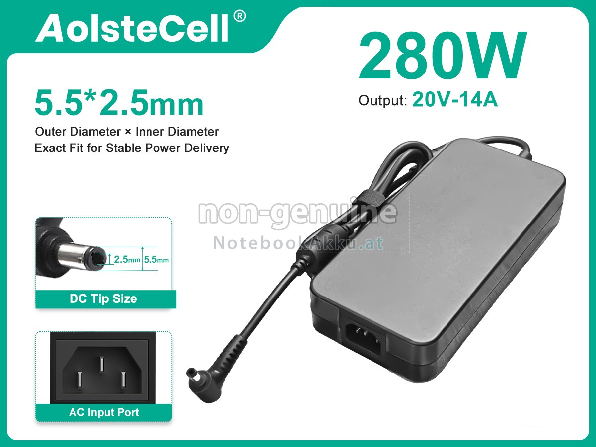 Adapter für Asus 20V 14A 280W 100-240V~3.2A 50/60HZ