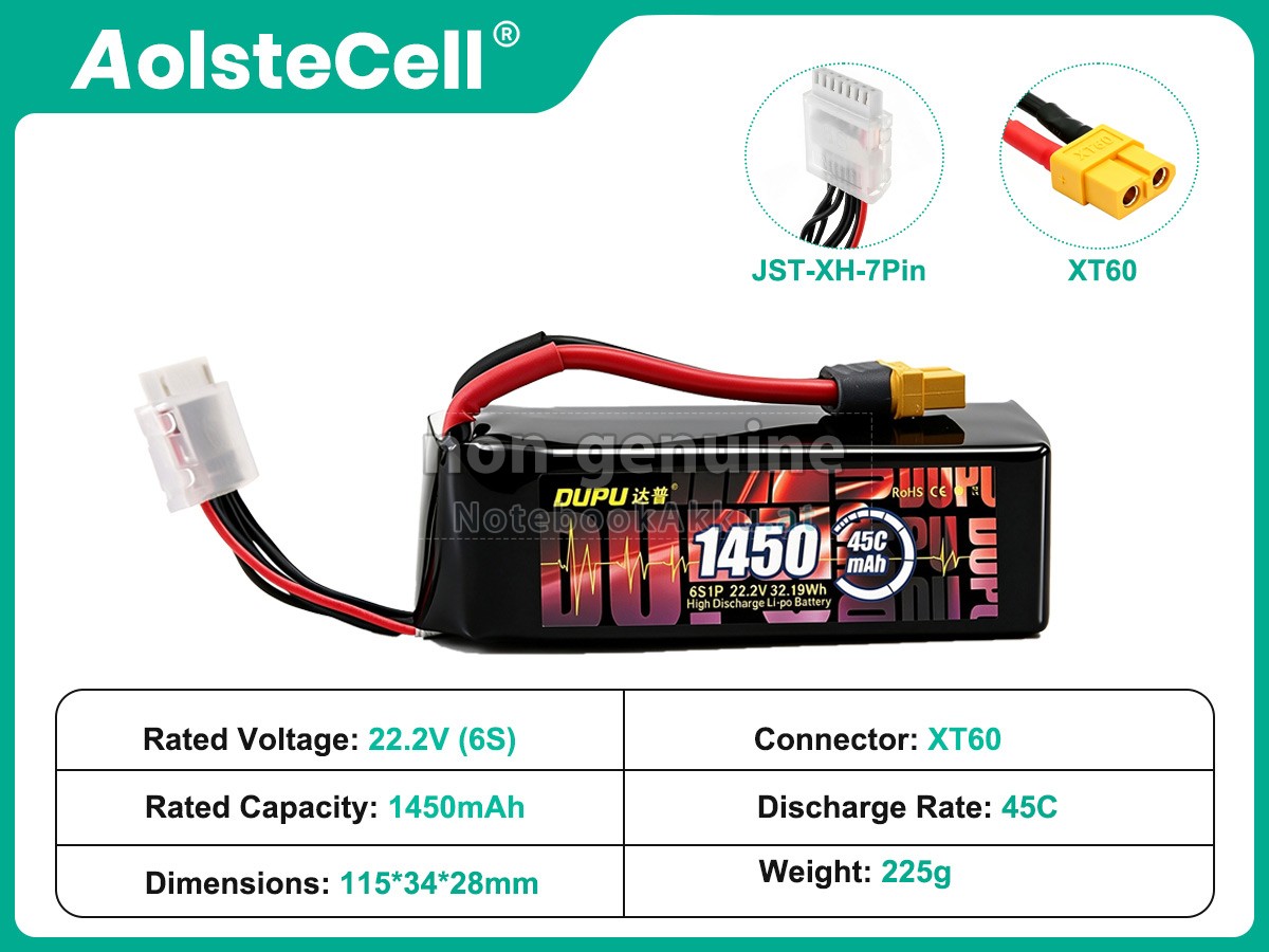 Akku für AolsteCell 22.2V 6S 1450MAH 45C XT60