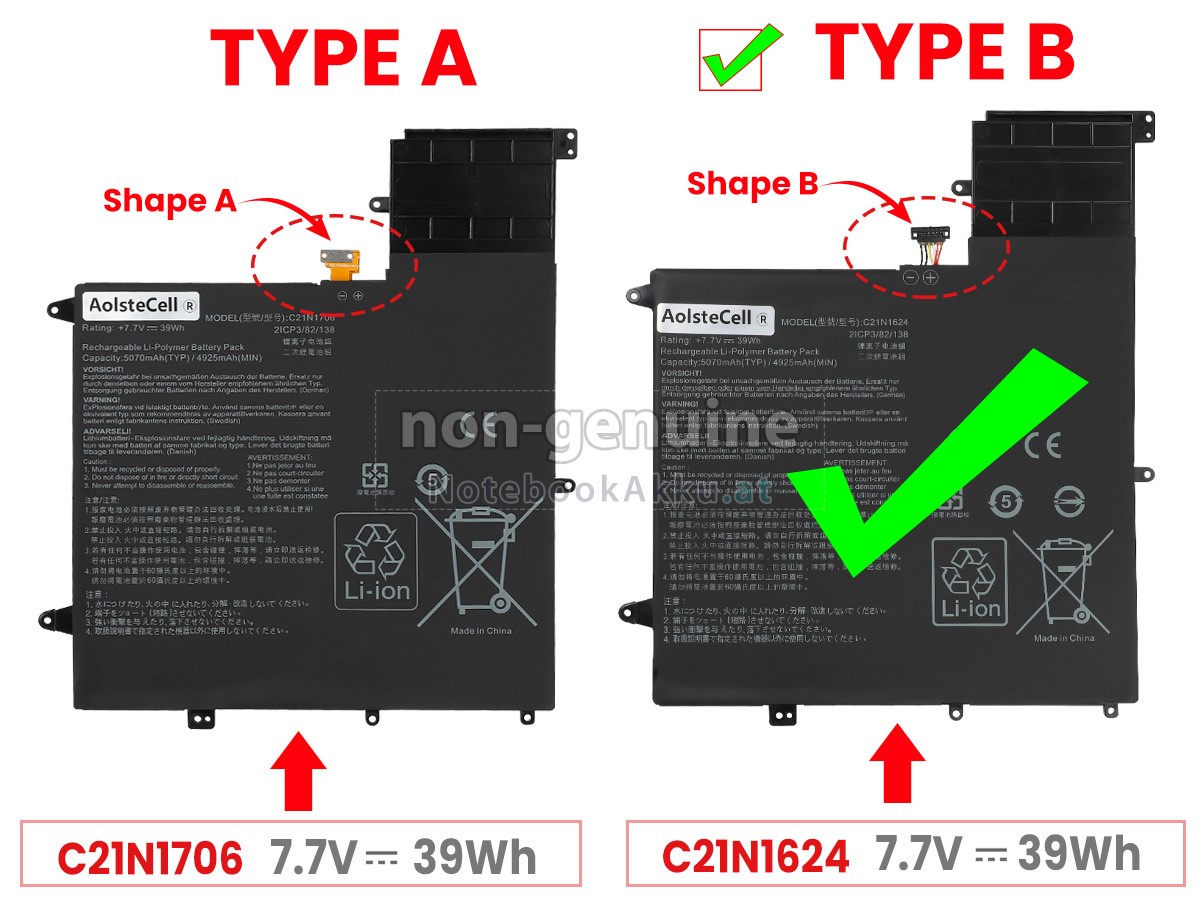 Akku für Asus ZenBook Flip S UX370UA-C4296T
