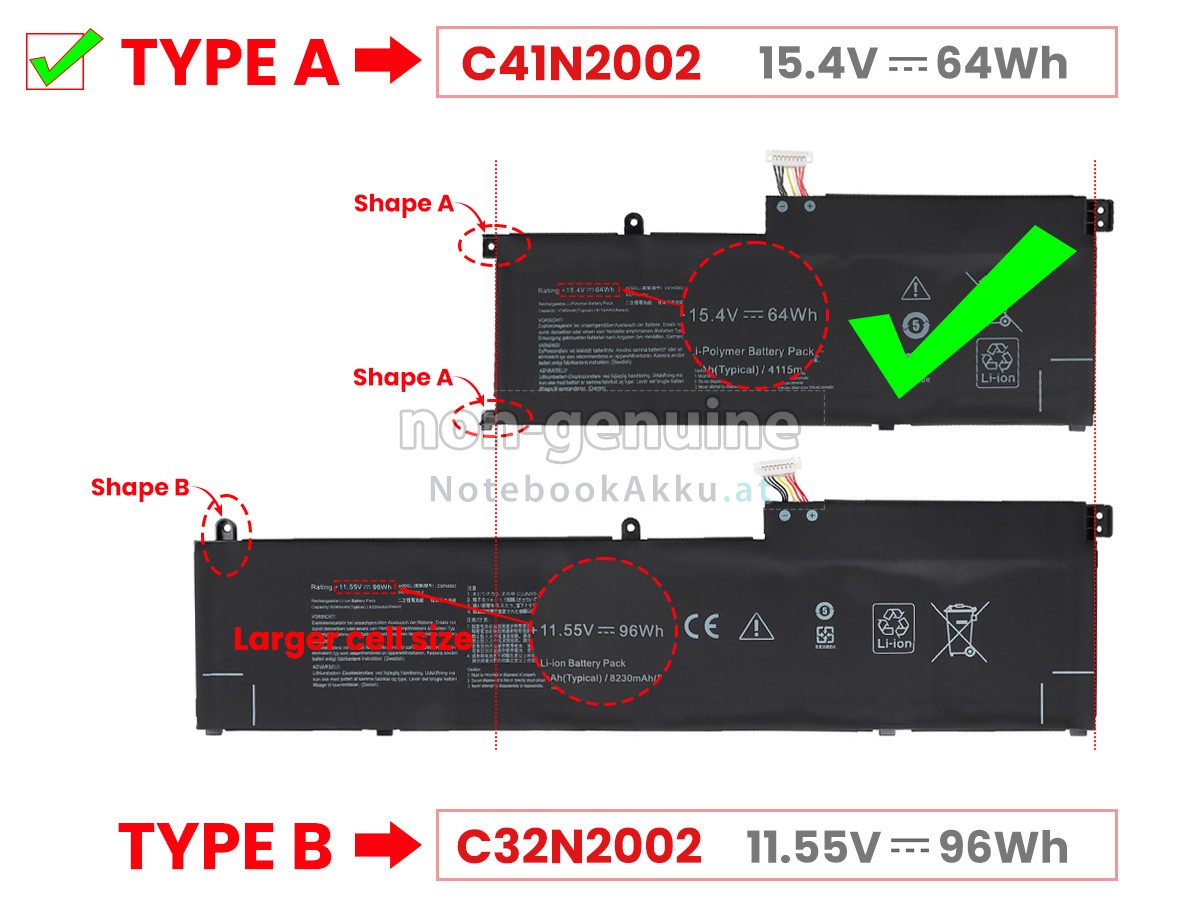 Akku für Asus ZenBook Pro 15 UM5500QA-KY237W