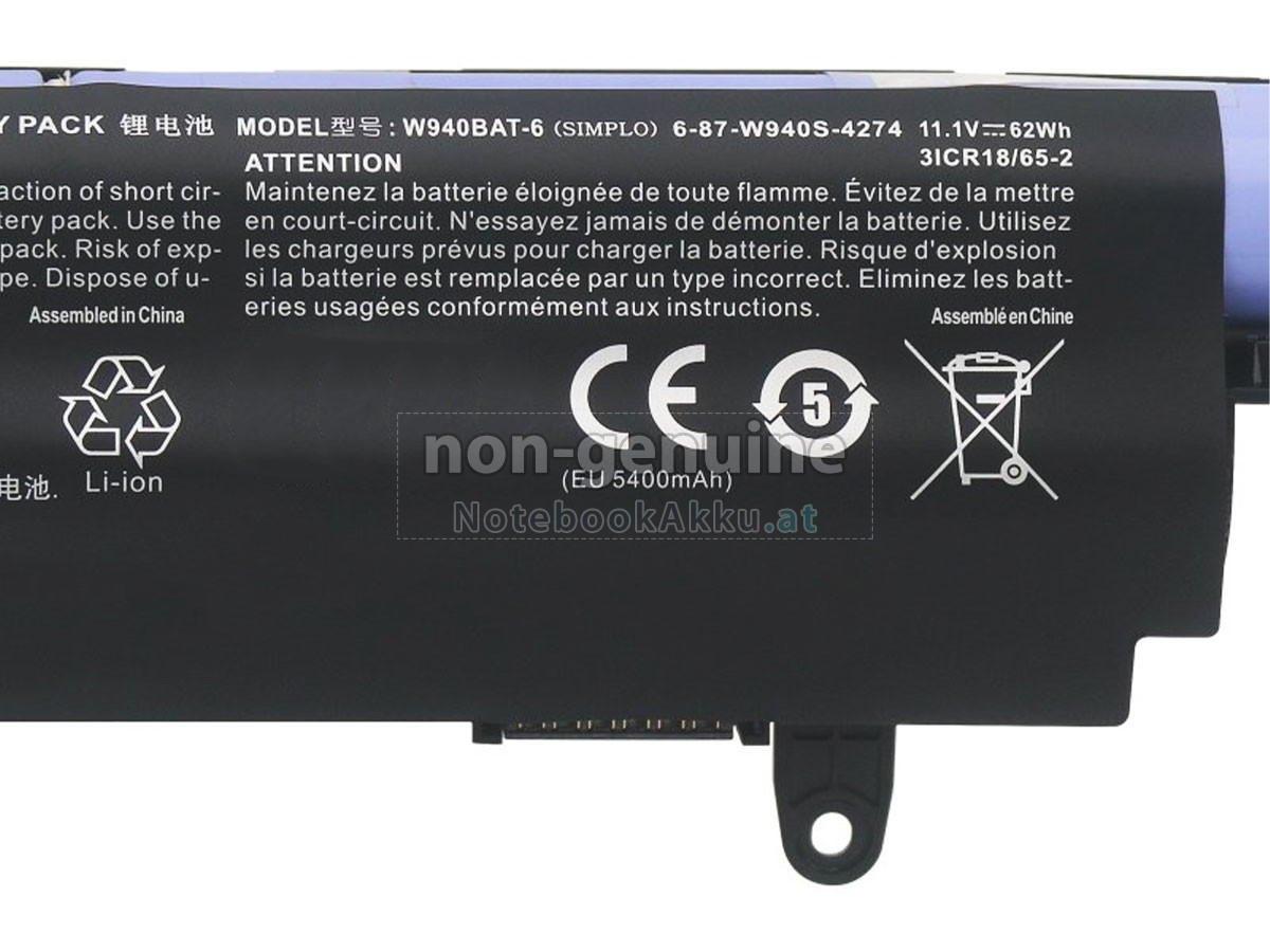 Akku für Clevo 6-87-W940S-4274