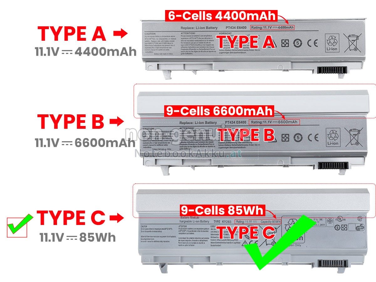 Akku für Dell Latitude E6510