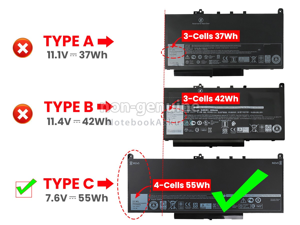 Akku für Dell Latitude 12 E7470
