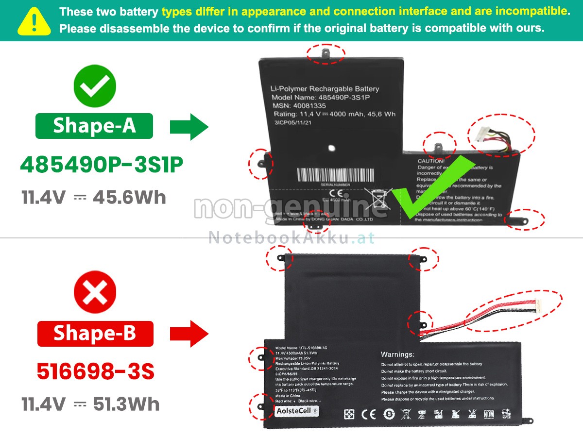 Akku für EVOO EVC156-2BK