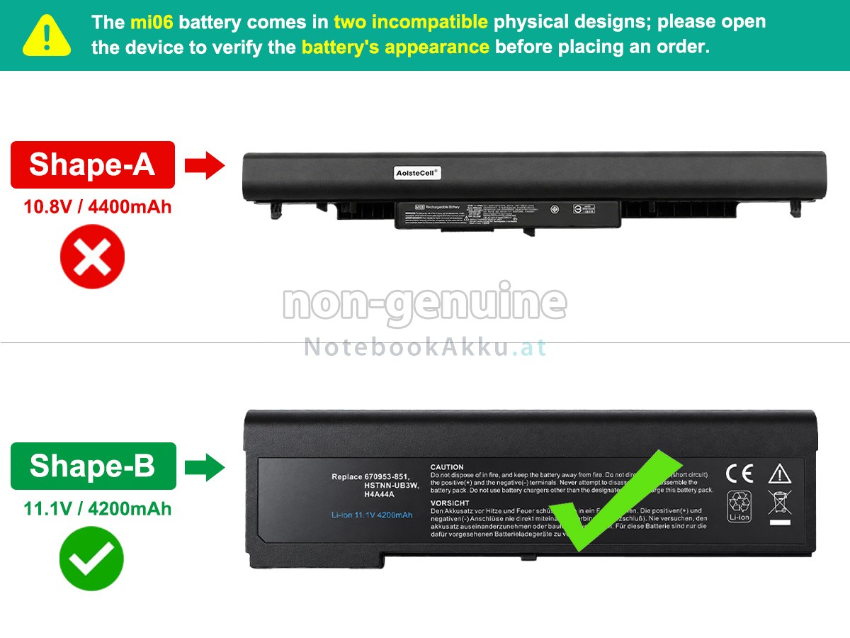 Akku für HP MI06