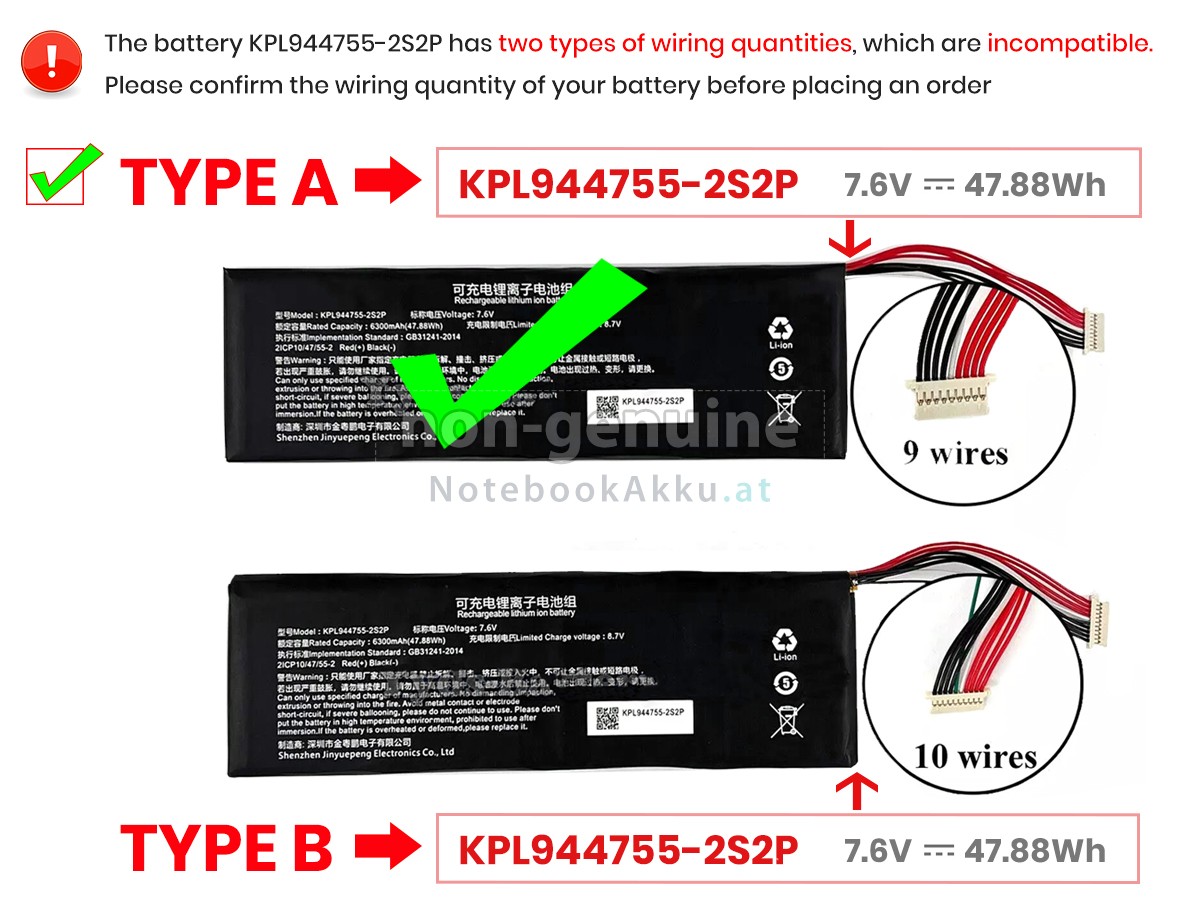 Akku für Launch KPL944755-2S2P