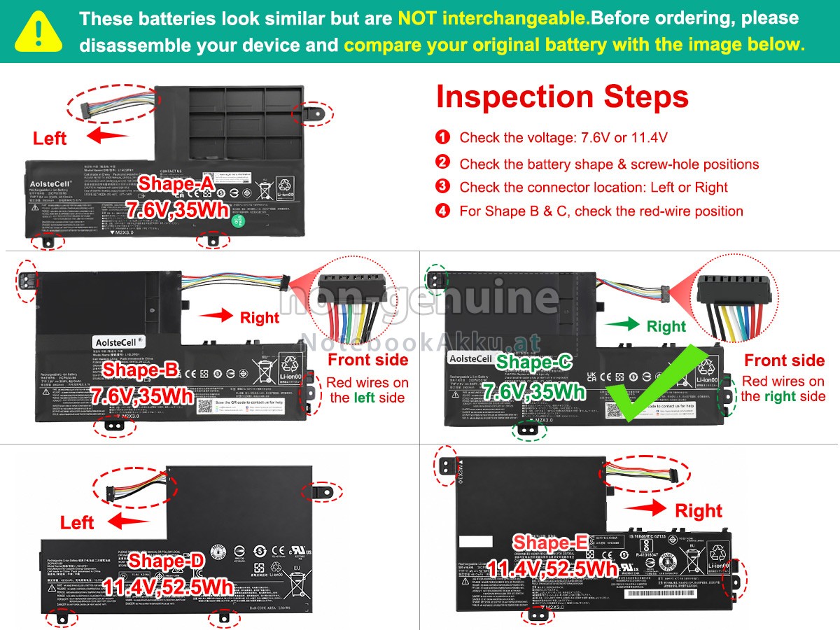 Akku für Lenovo 5B10M50524