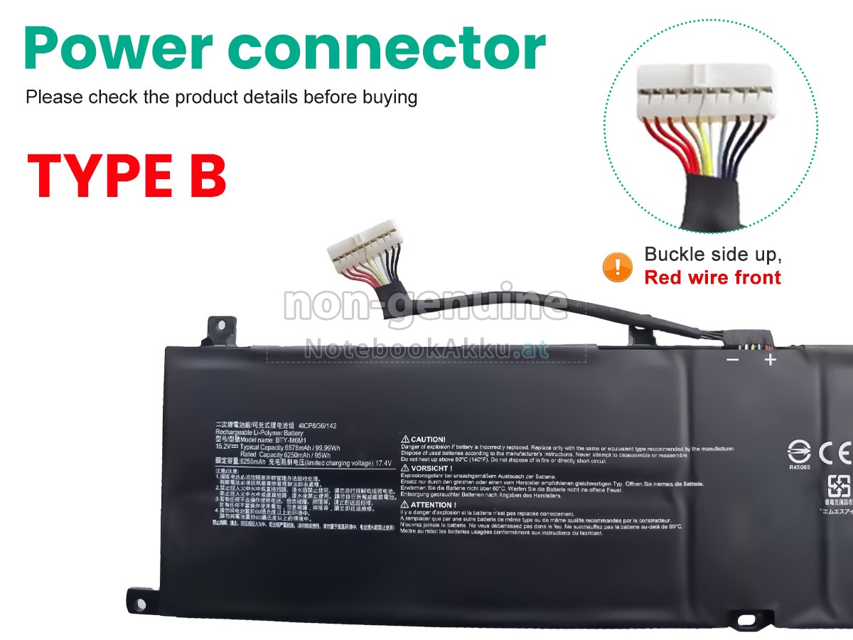 Akku für MSI STEALTH GS77 12UE-046