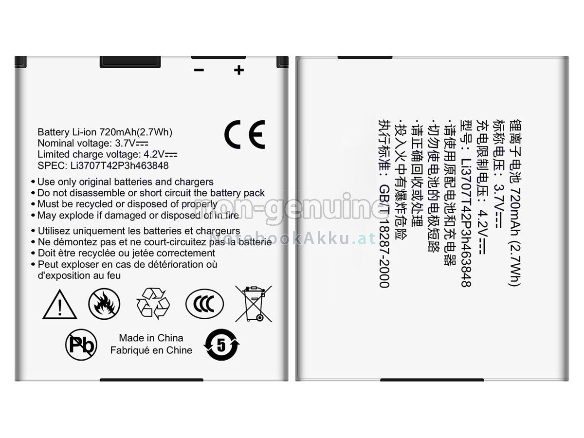 Akku für ZTE LI3707T42P3H463848